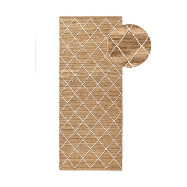Ručně tkaný jutový běhoun v přírodní barvě 80x200 cm Kunu – Hanse Home