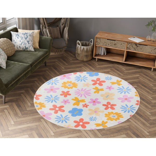 Pratelný dětský koberec ø120 cm Joyfull Garden – Vitaus-image-1