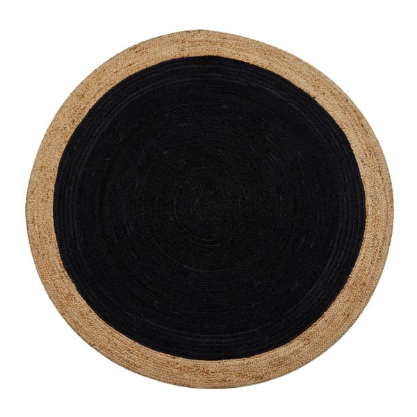 Tmavě šedý jutový koberec vhodný do exteriéru Native, ⌀ 120 cm