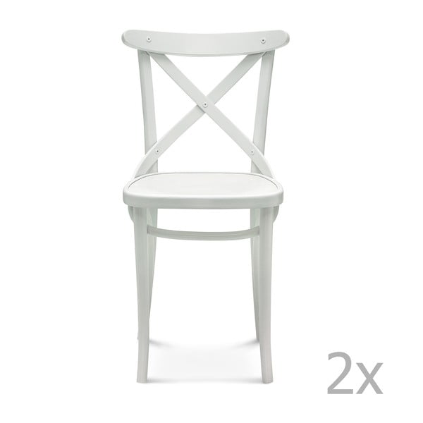 Sada 2 bílých dřevěných židlí Fameg Knud