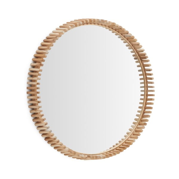 Nástěnné zrcadlo s dřevěným rámem ø 80 cm Polke – Kave Home