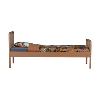 Oranžová kovová postel WOOOD Mees, 90 x 200 cm