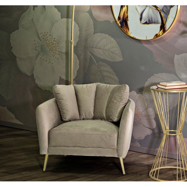 Taupe sametové křeslo Kiev – Mauro Ferretti-image-1