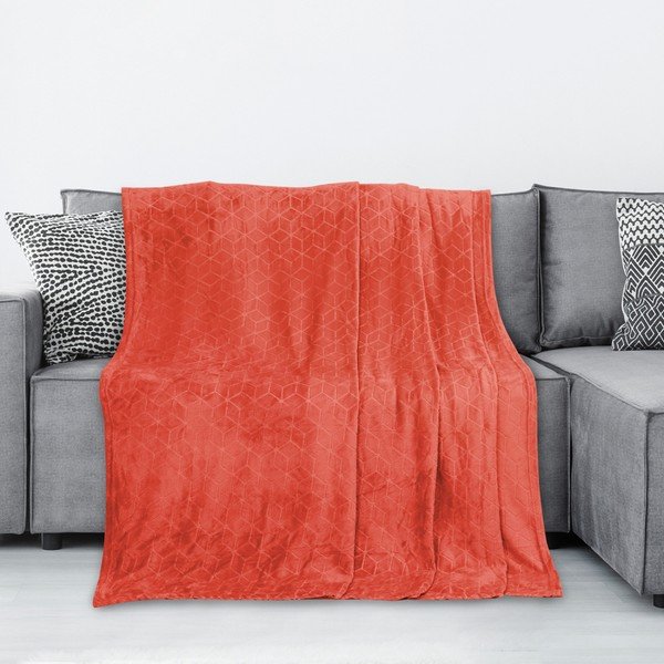 Červená deka z mikrovlákna DecoKing Nessa, 150 x 70 cm-image-1
