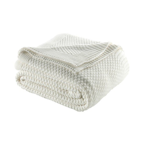 Světle krémový přehoz přes postel s příměsí bavlny Homemania Decor Silvi, 220 x 240 cm-image-1