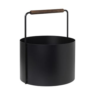 Černý kovový koš na palivové dřevo Blomus Fireplace