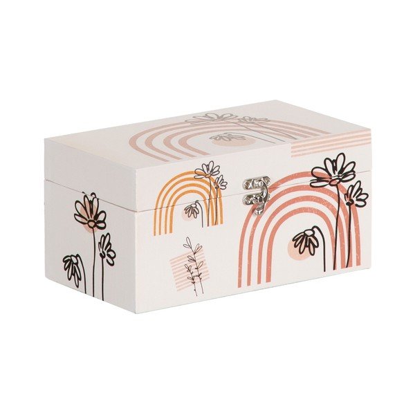 Krémové dekorativní úložné boxy v sadě 2 ks 30x18x15 cm Flowers – Ixia-image-3