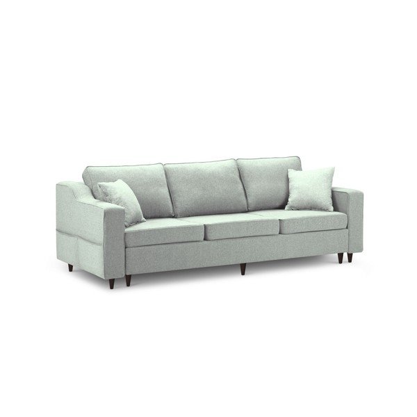 Světle zelená třímístná rozkládací pohovka s úložným prostorem Mazzini Sofas Narcisse