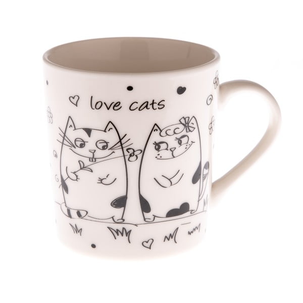 Porcelánový hrnek s kočičkami Dakls Love Cats, 280 ml