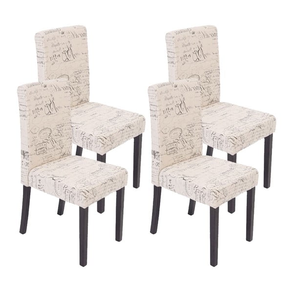 Sada 4 krémových jídelních židlí Mendler Littau Sign