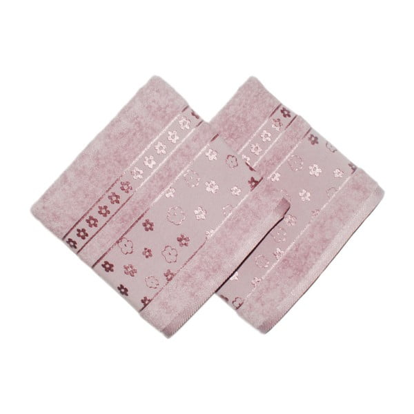 Sada 2 růžových ručníků z bavlny Armada, 90 x 50 cm
