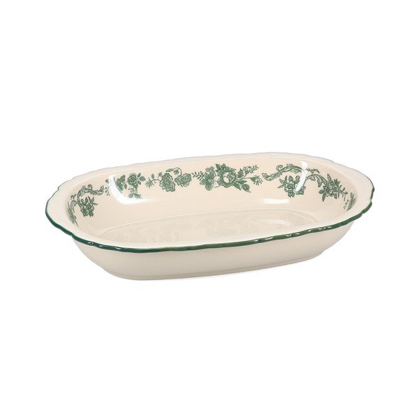 Zelený/slonovinový servírovací porcelánový talíř Cyril – S|P Collection