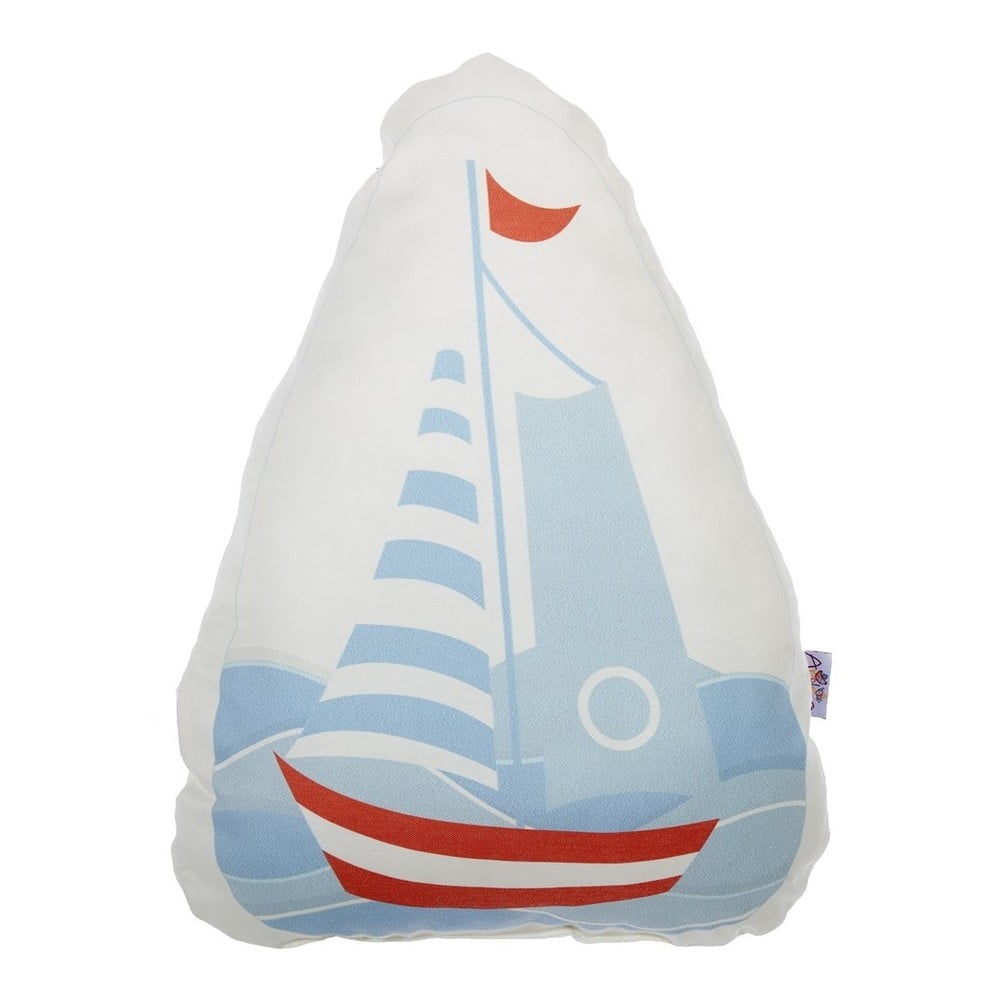 Dětský polštářek s příměsí bavlny Mike & Co. NEW YORK Pillow Toy Boat, 30 x 37 cm