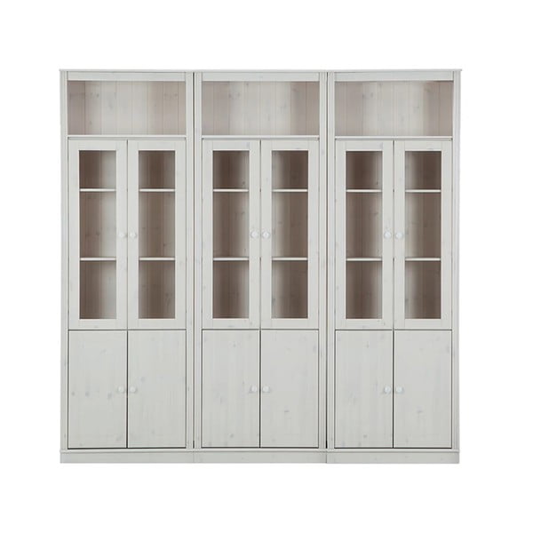 Bílá vitrína z borovicového dřeva 518x223 cm Anita – Støraa