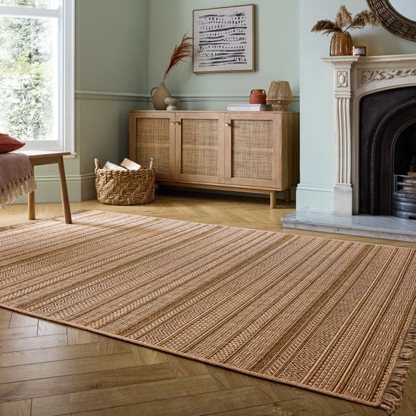 Vnitřní a venkovní koberec v přírodní barvě 120x170 cm Farah Stripe – Flair Rugs-image-2
