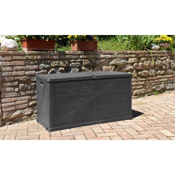 Antracitový zahradní úložný box Wood – Toomax-image-1