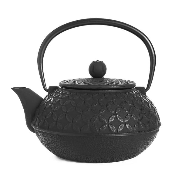 Černá litinová čajová konvice Bambum Taşev Linden, 800 ml