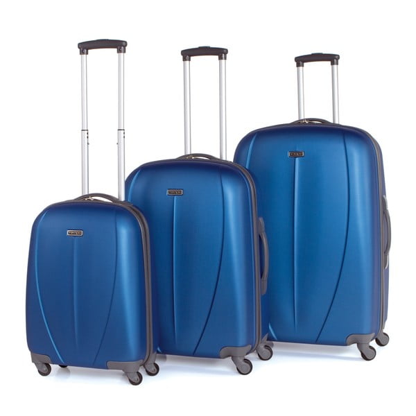 Sada 3 modrých cestovních kufrů na kolečkách Arsamar Wright
