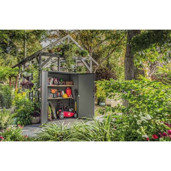 Šedá plastová zahradní skříň Tall – Keter-image-1