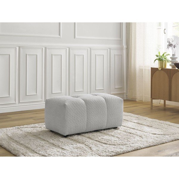 Světle šedá podnožka z textilie bouclé Roxelane – Bobochic Paris-image-1