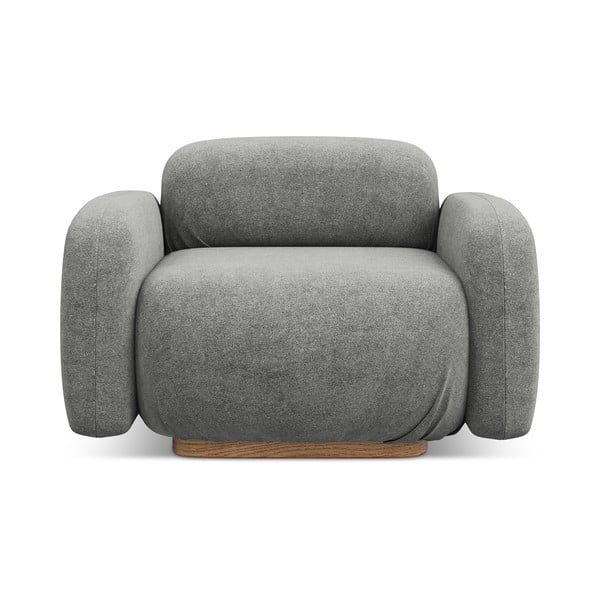 Šedý modul pohovky z textilie bouclé Ailani – Makamii-image-1