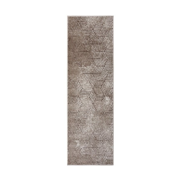 Hnědý běhoun Hanse Home Lux Polygon, 70 x 300 cm