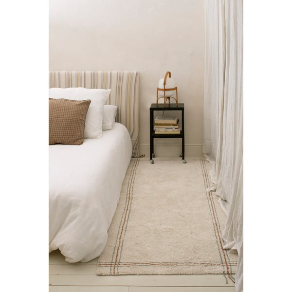 Krémový pratelný ručně tkaný bavlněný běhoun 80x230 cm Cuisine Natural – Lorena Canals-image-1