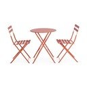 Ocelový zahradní jídelní set v terakotové barvě pro 2 Austin – Bizzotto