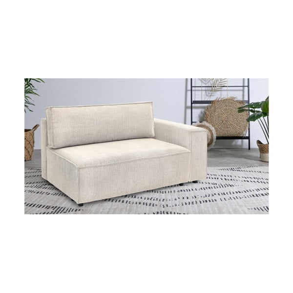 Krémový manšestrový modul pohovky, pravý roh Nihad modular – Bobochic Paris-image-1