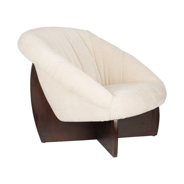 Béžové křeslo z textilie bouclé Emilius – Dutchbone