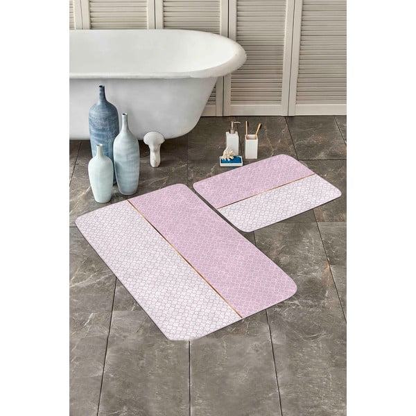 Růžové koupelnové předložky v sadě 2 ks 60x100 cm – Mila Home-image-3