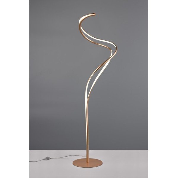 LED stojací lampa s kovovým stínidlem ve zlaté barvě (výška 160 cm) Nala – Trio Select-image-1