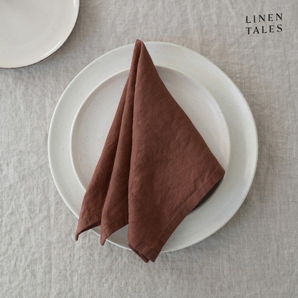 Lněné ubrousky v sadě 2 ks 40x40 cm Chocolate – Linen Tales-image-1