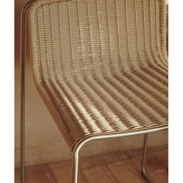 Béžová kovová zahradní barová židle Tavari – Kave Home-image-3