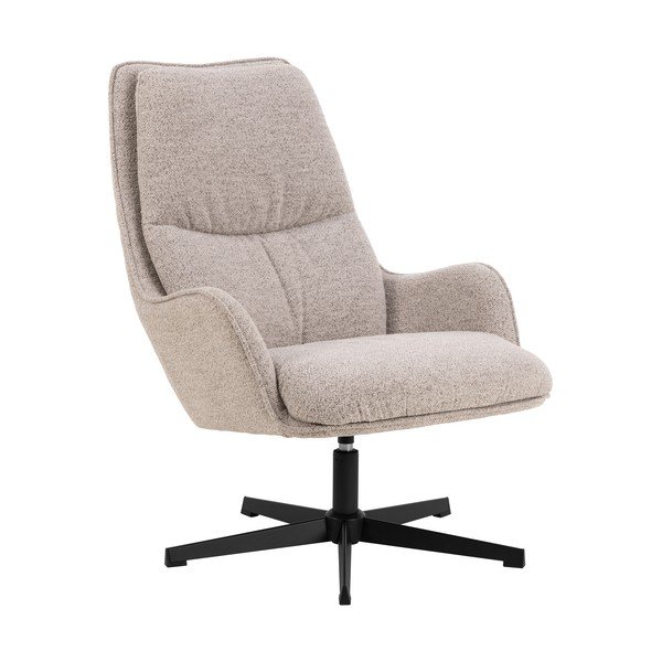 Béžové otočné křeslo z textilie bouclé Bosley – Actona