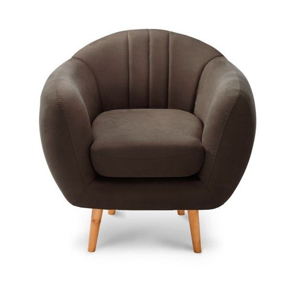 Hnědá křeslo Scandi by Stella Cadente Maison Comete Stripes