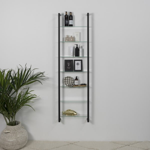 Černá patrová kovová police 46 cm Cubic – Spinder Design-image-1