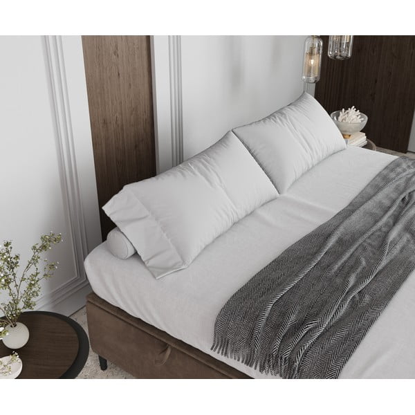 Béžová čalouněná dvoulůžková postel s úložným prostorem 180x200 cm Tate – Maison de Rêve-image-4