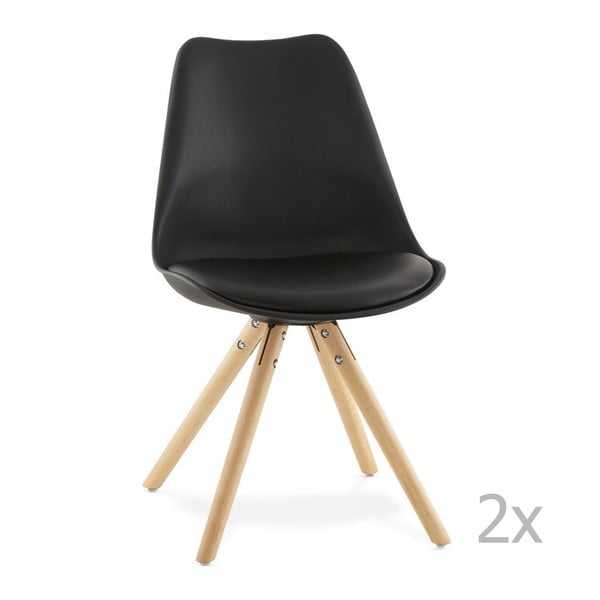 Sada 2 černých jídelních židlí Kokoon Design Tolik