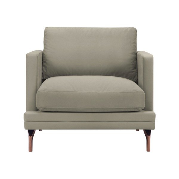 Béžové křeslo s podnožím ve zlaté barvě Windsor & Co Sofas Jupiter