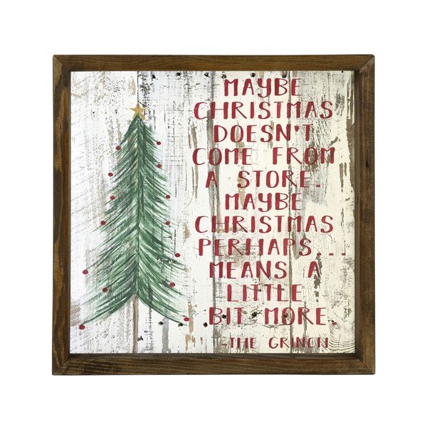 Obraz v rámu z borovicového dřeva Christmas Story, 34 x 34 cm-image-1