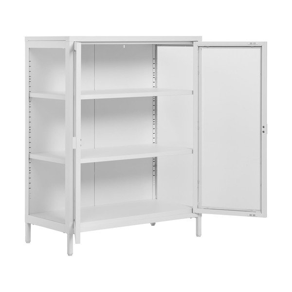 Bílá kovová vitrína 80x101 cm Brisbane – House Nordic-image-2