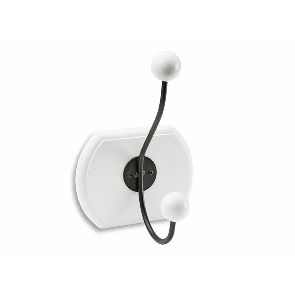 Černobílý věšák s jedním háčkem Versa Coat Hooks