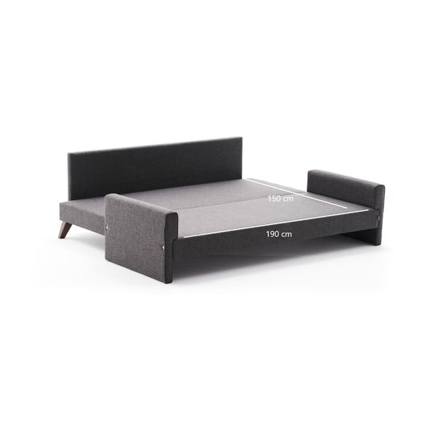 Antracitová rozkládací pohovka 208 cm Bella  – Balcab Home-image-3