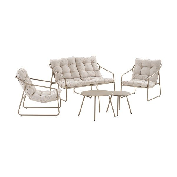 Béžový čalouněný zahradní lounge set pro 4 Nilo – House Nordic-image-2