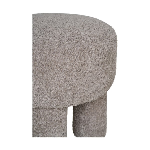 Světle šedý taburet z textilie bouclé Perth – House Nordic-image-3