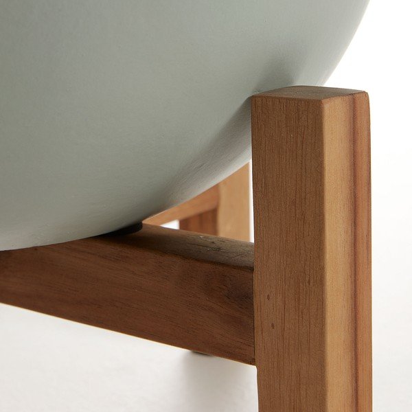 Zelený květináč ve stojanu Kave Home, výška 36 cm-image-2