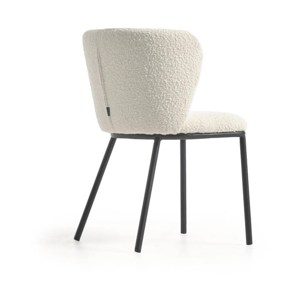 Bílé čalouněné jídelní křeslo Ciselia – Kave Home-image-4