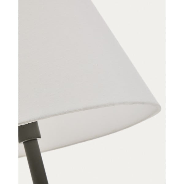 Tmavě zelená stojací lampa s textilním stínidlem (výška 153 cm) Navat – Kave Home-image-4