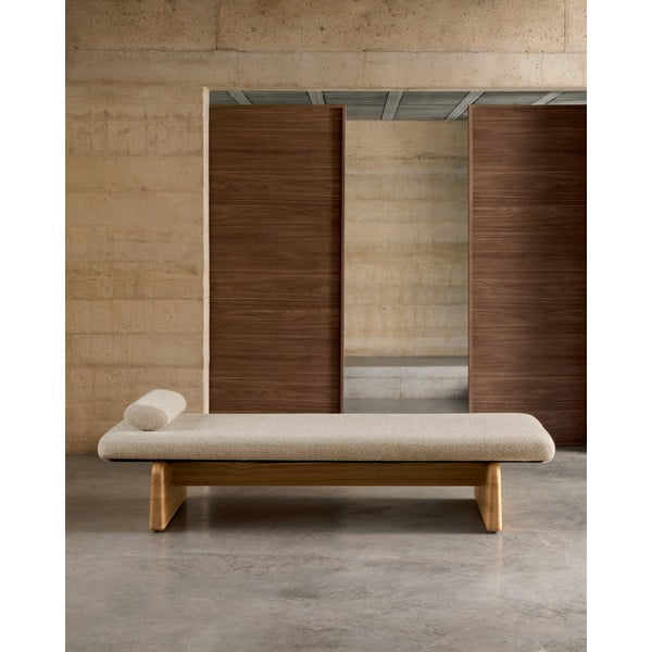 Béžová/v přírodní barvě žinylková lenoška (variabilní roh) Topaz – Kave Home-image-1